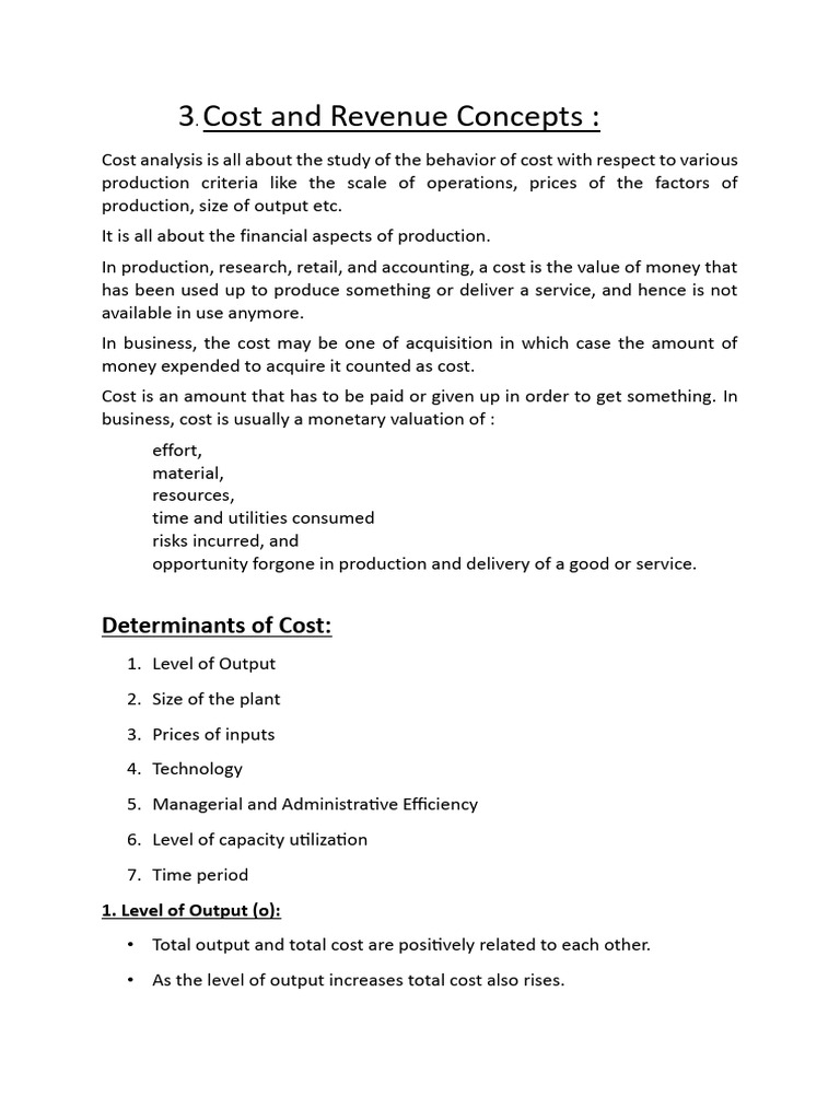 What Is Cost And Production Analysis