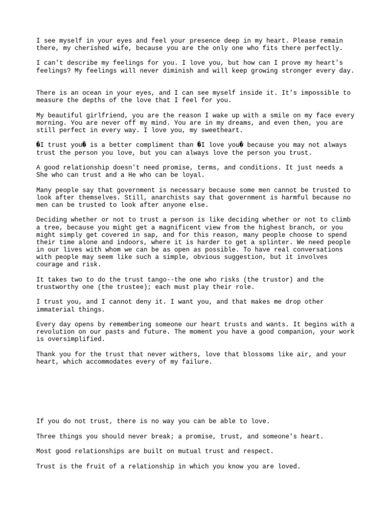Love and Trust Messages | PDF