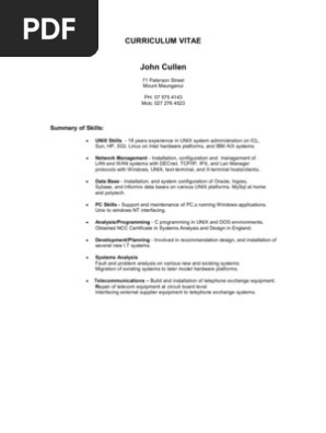 CV John Cullen
