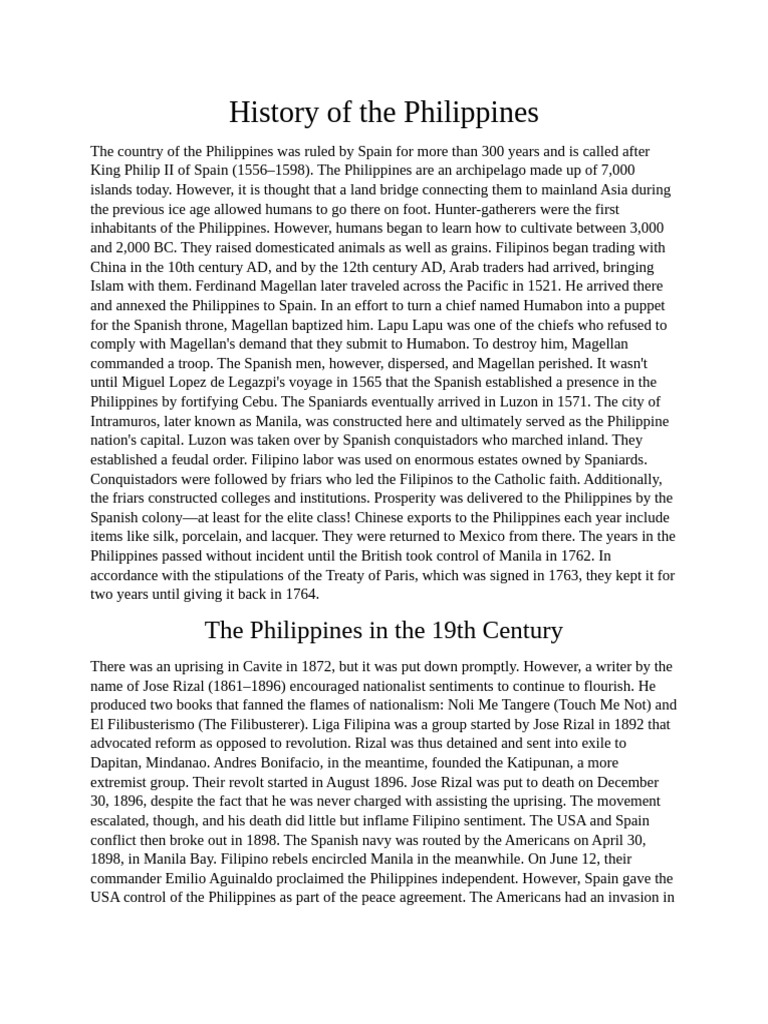 History of The Philippines | PDF | Philippines | Corazon Aquino
