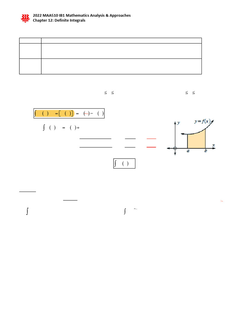 Definite Integrals in Mathematics Analysis | PDF | Integral | Area
