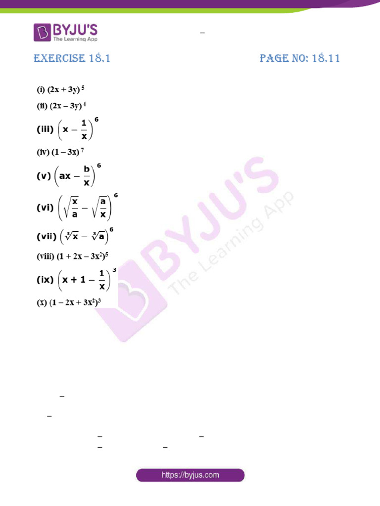 Binomial Theorem Solutions for Class 11 | PDF | Mathematics | Number Theory