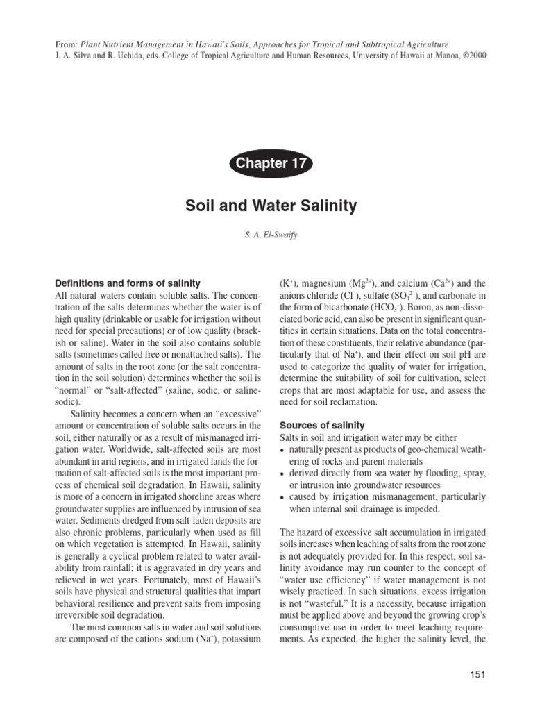 Salinity Management in Hawaii's Soils | PDF | Soil | Salt (Chemistry)