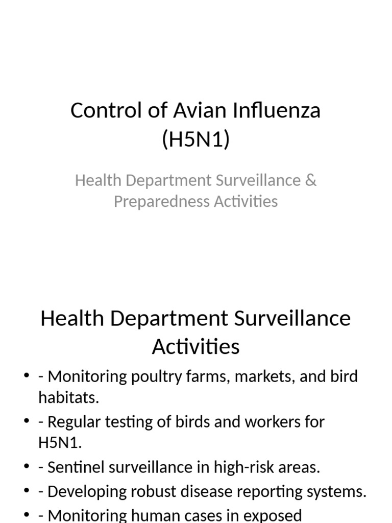 Avian Influenza H5N1 Control Strategies | PDF