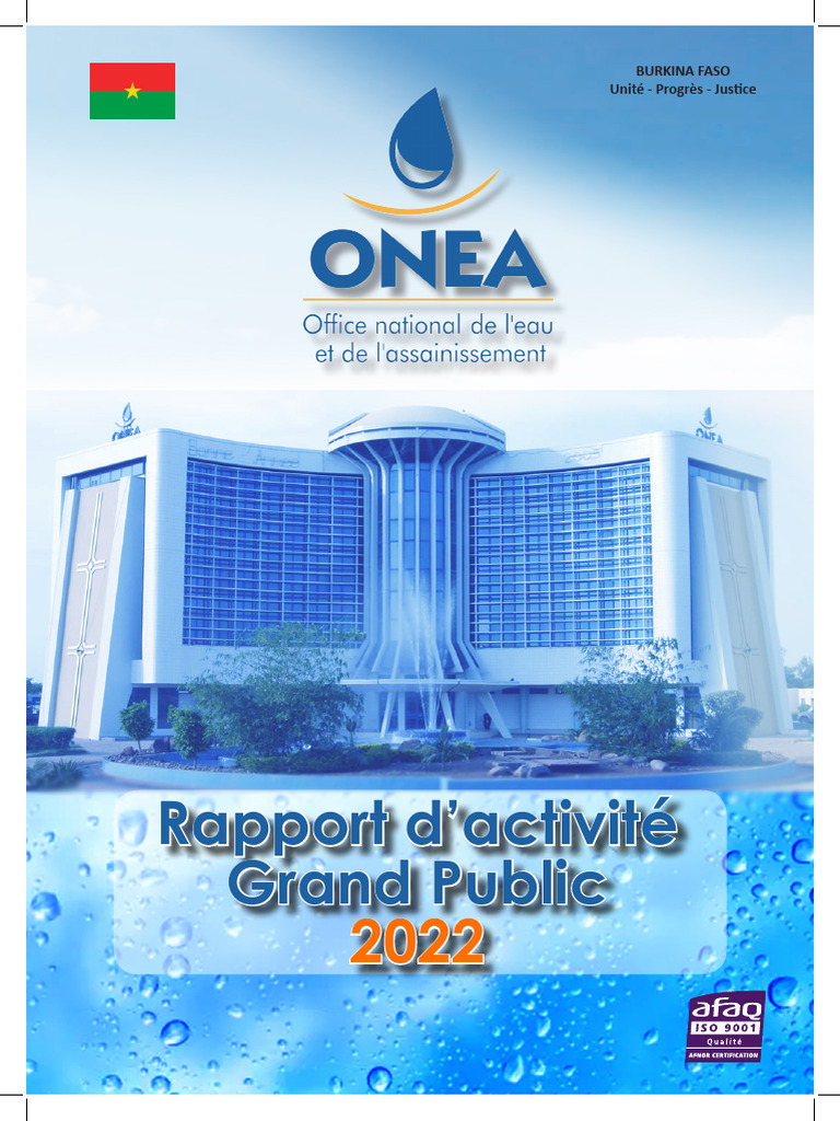 Rapport d'Activités ONEA 2022 | PDF | Système de management de la ...