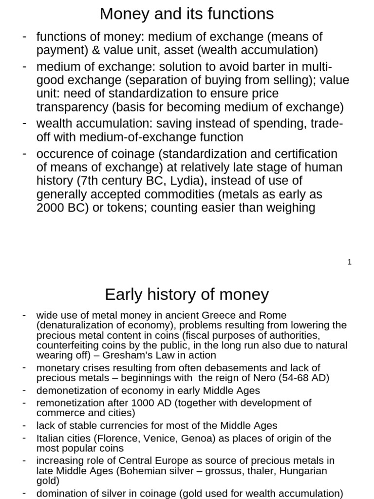 Money Pdf Medium Of Exchange Money