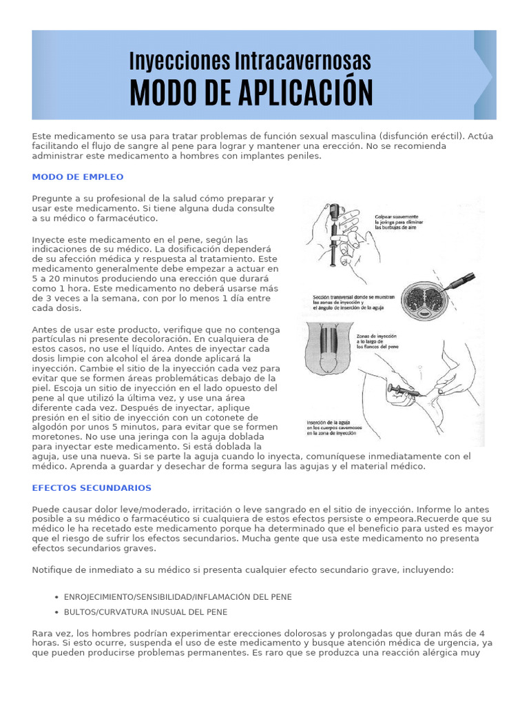 Instrucciones para el uso de alprostadil | PDF | Inyección (medicina ...