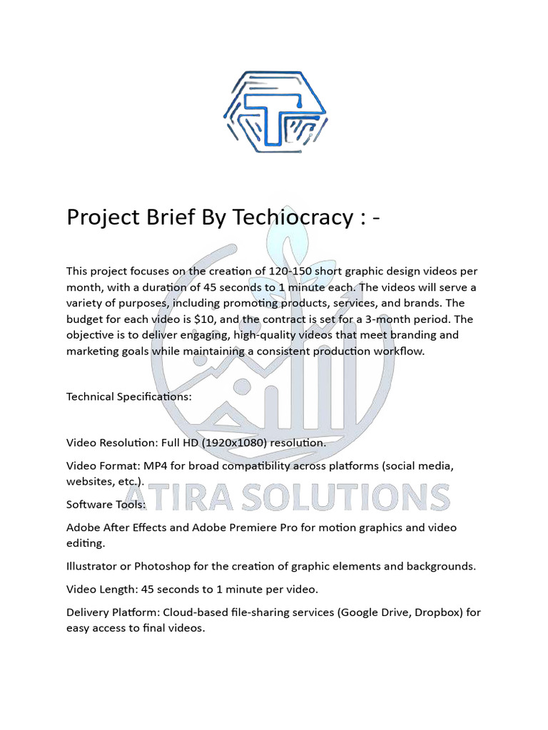Project Brief by Techiocracy | PDF | Adobe Illustrator