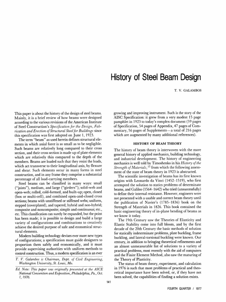 Evolution of Steel Beam Design Standards | PDF | Beam (Structure) | Bending