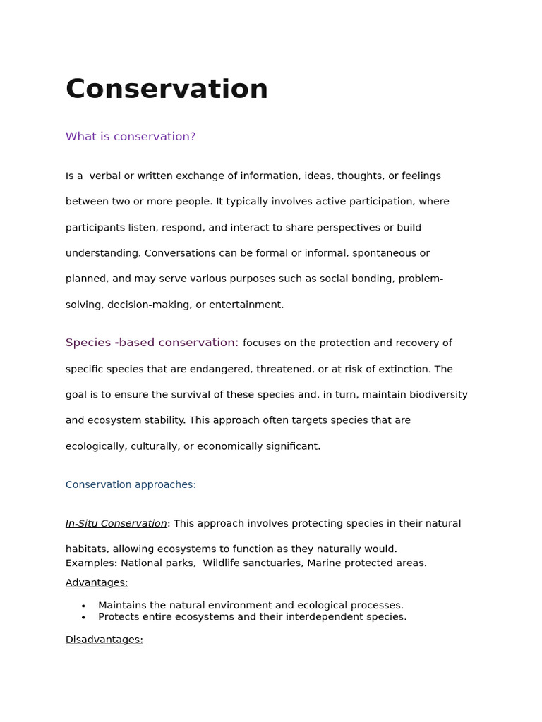 In-Situ vs Ex-Situ Conservation Explained | PDF