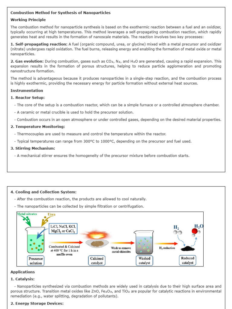 Combustion Method for Nanoparticles | PDF | Nanoparticle | Combustion