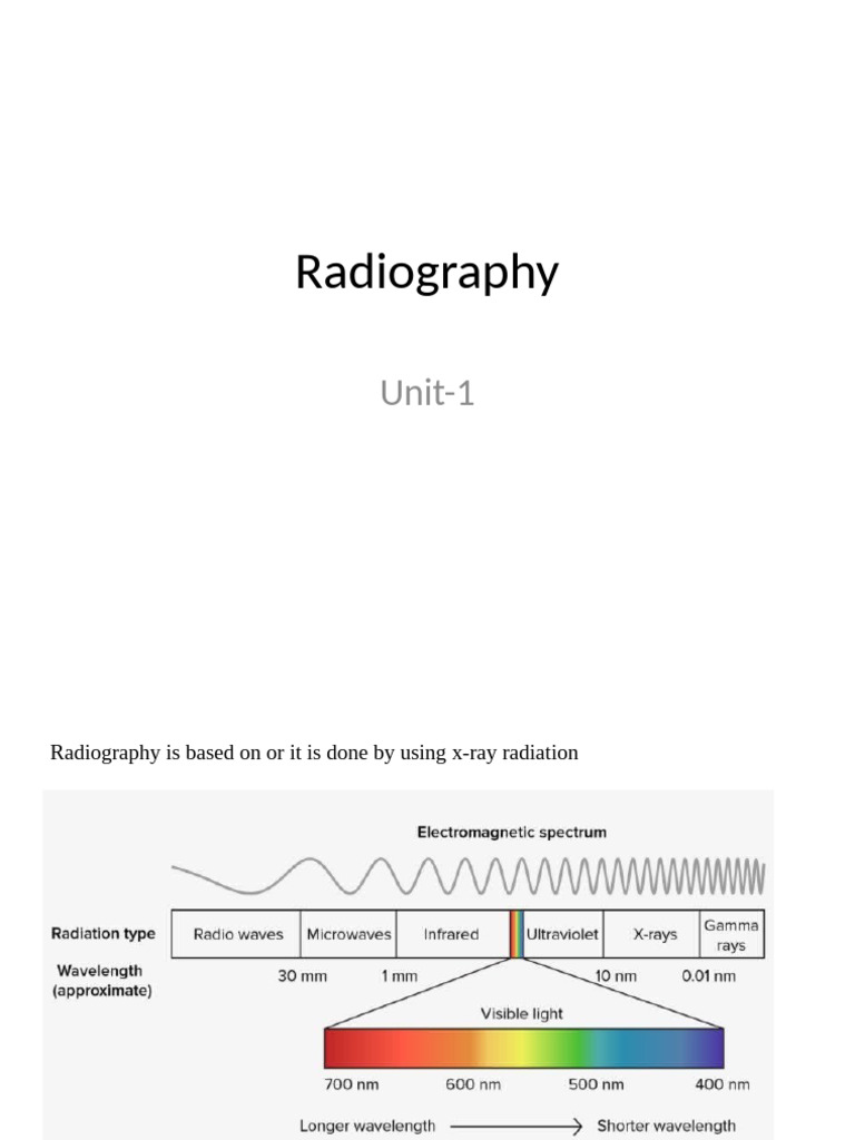 Unit-1 Lecture 5 Introduction To Radiography | PDF