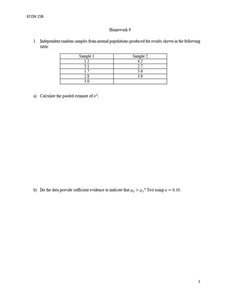 Homework9_15B_F24 | PDF | P Value | Null Hypothesis