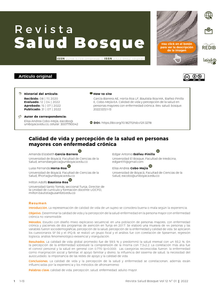 Calidad de vida en mayores con enfermedades crónicas | PDF ...