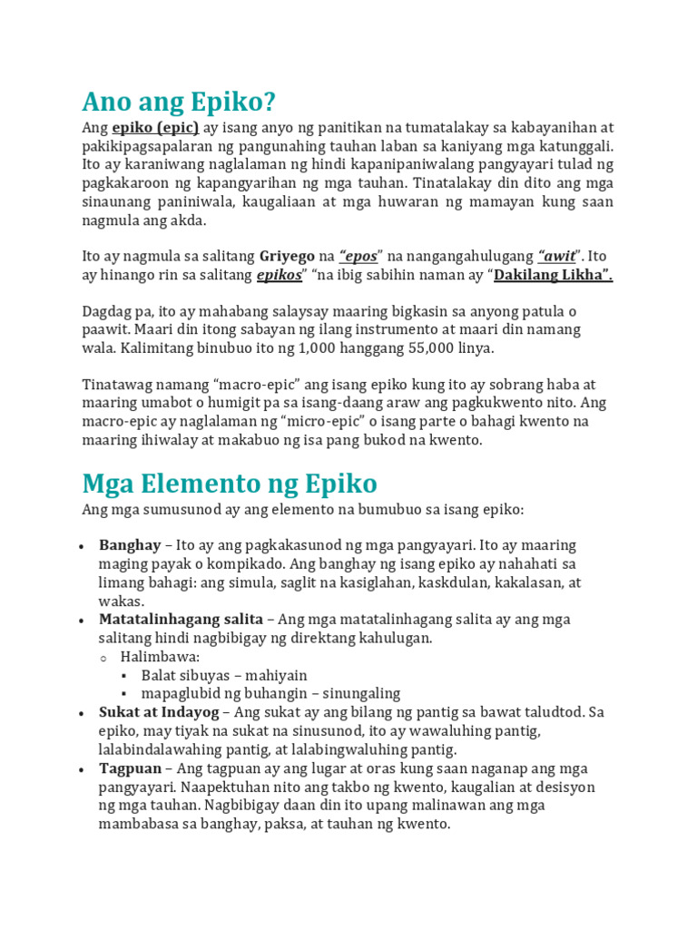 Epiko | PDF