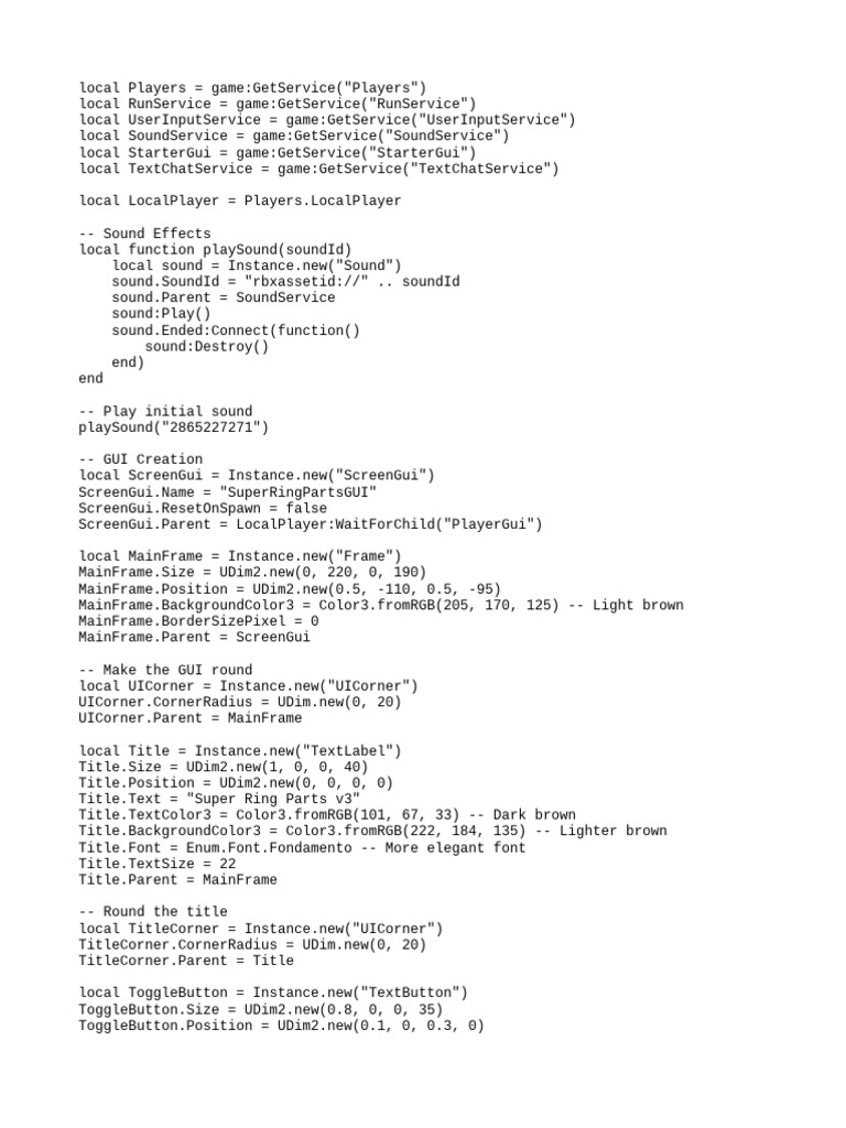 Super Ring Parts V3 Script Guide | PDF | Software | Computing