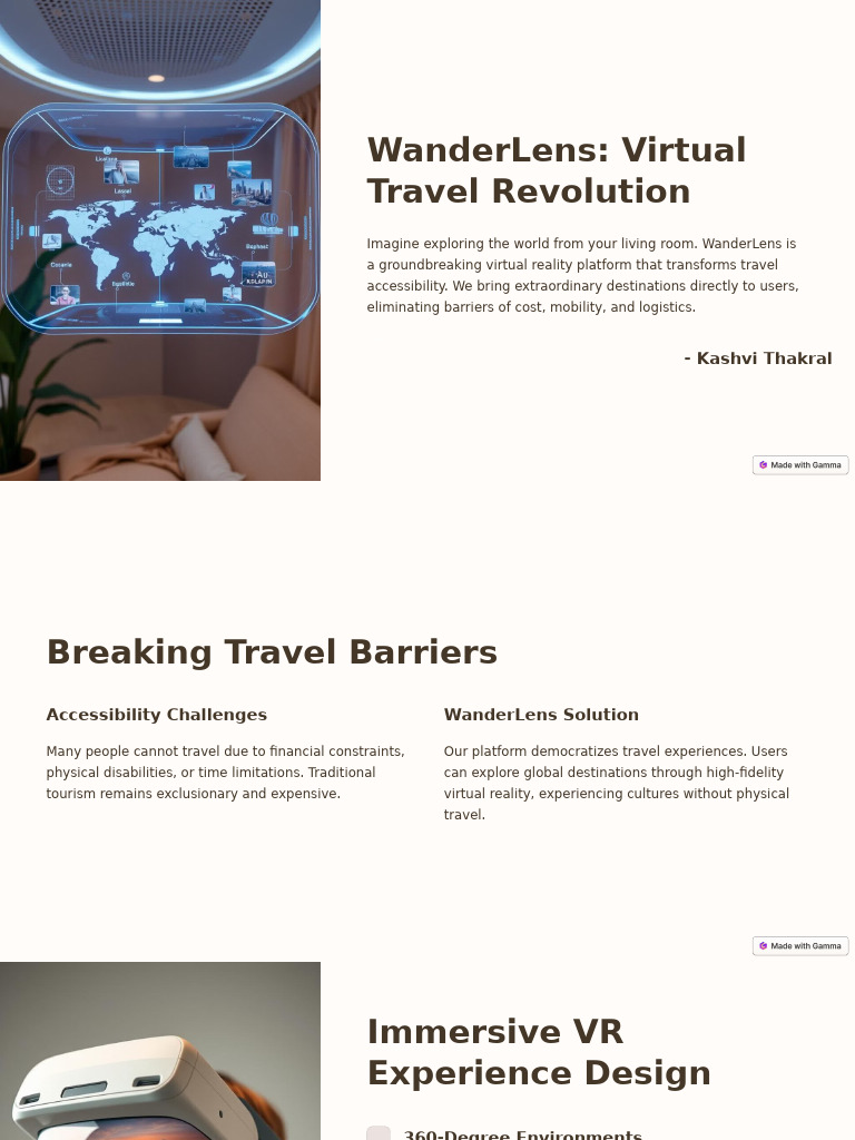 WanderLens: Redefining Virtual Travel | PDF | Virtual Reality | Computing