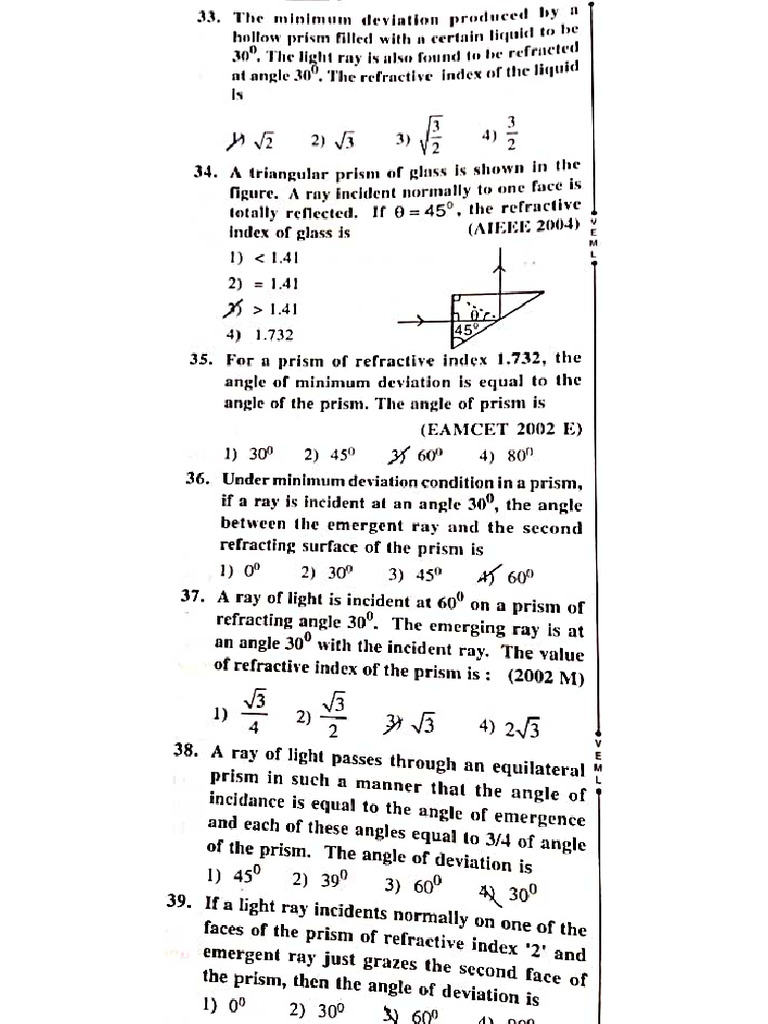 Ray Optics Prism | PDF