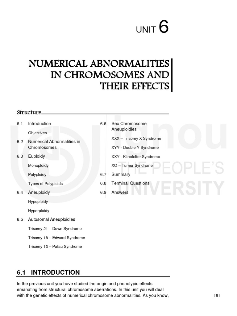 Numerical Chromosome Abnormalities Explained | PDF | Ploidy | Meiosis