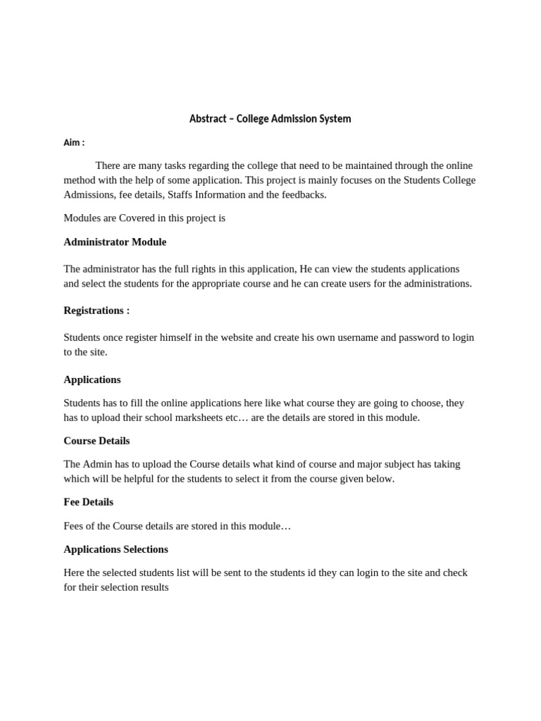 College Admission System Overview | PDF
