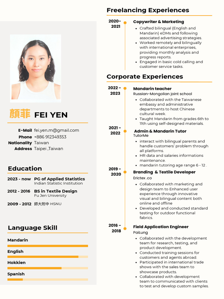 Bilingual Marketing & Teaching Experience | PDF | Mandarin Chinese
