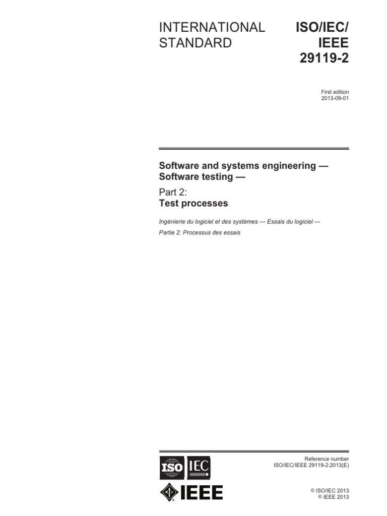 Software Testing Test Processes Standard | PDF