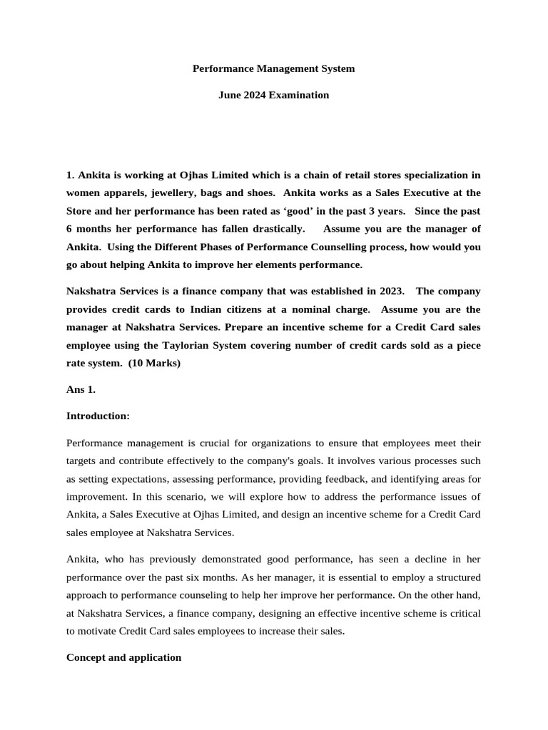 Performance Management & Incentive Strategies | PDF | Business Analysis ...