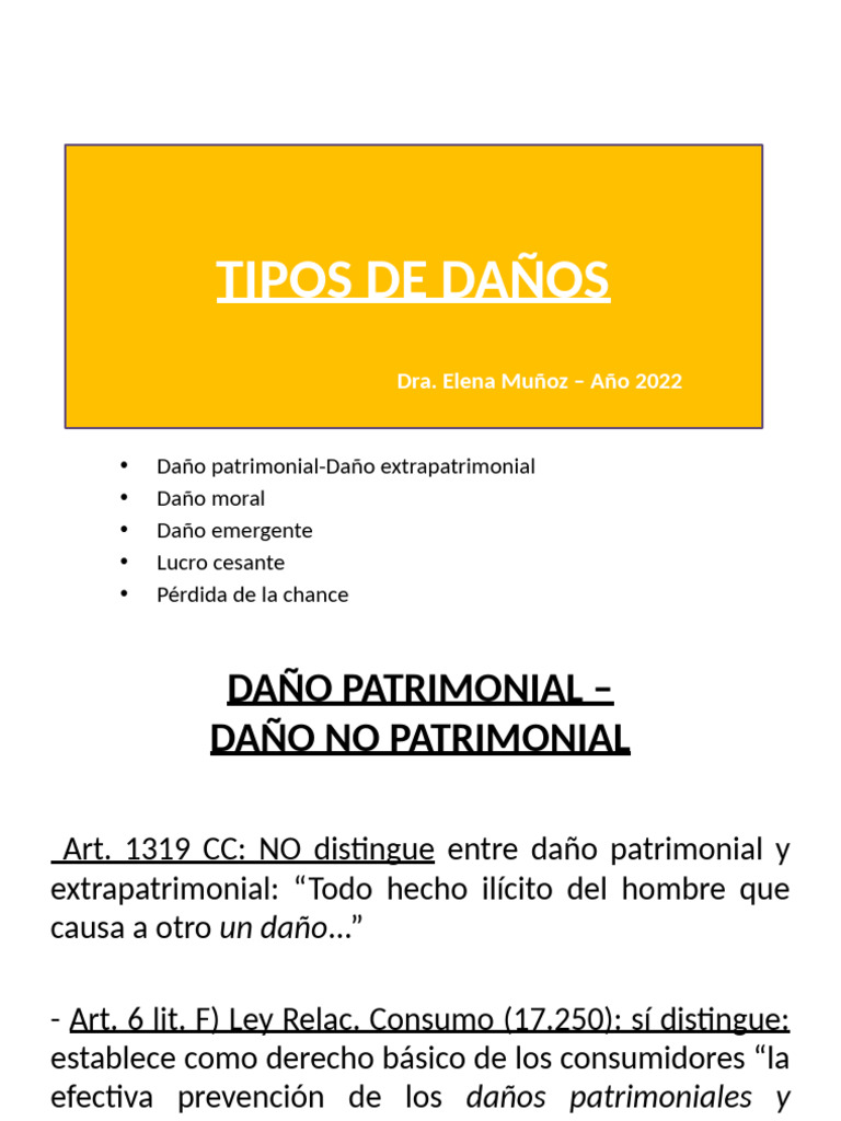 Tipos de Daños: Patrimonial y Moral | PDF | Daños y perjuicios | Moralidad