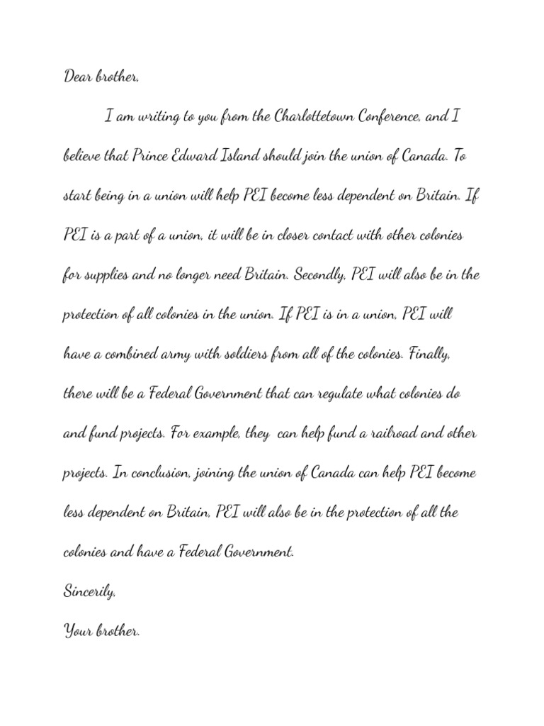 Confederation Letter | PDF