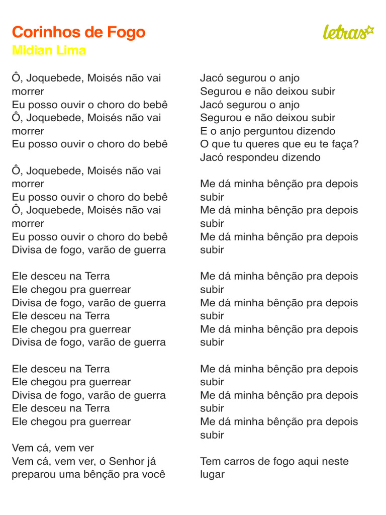 Letras de Corinhos de Fogo | PDF
