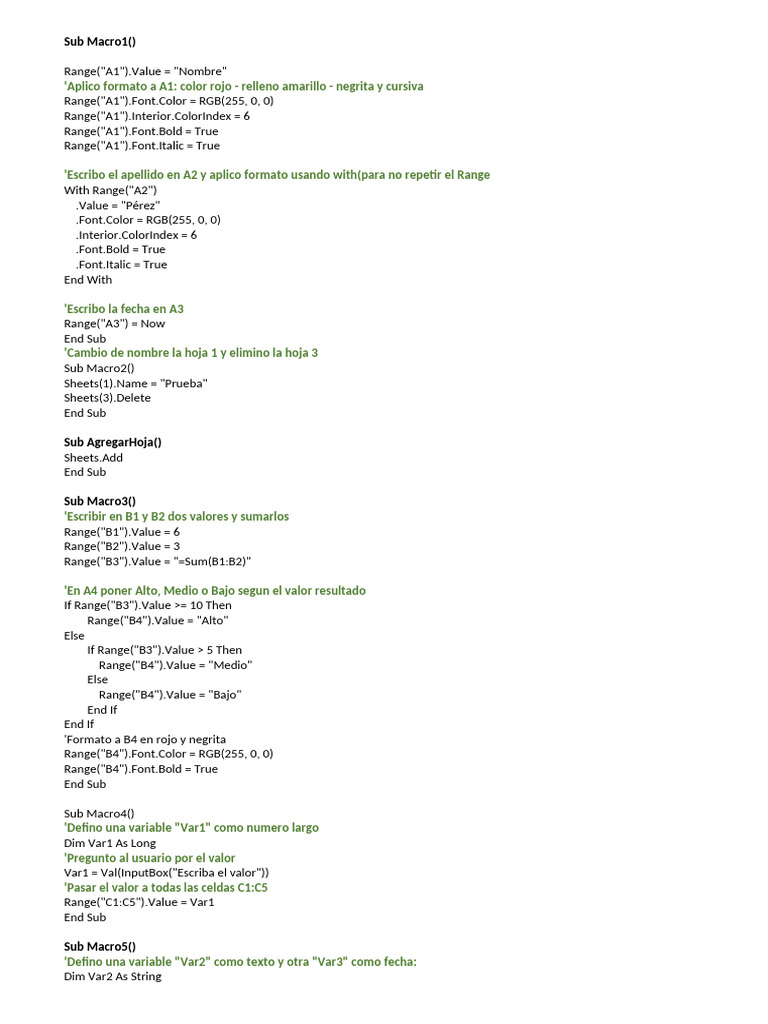 Ejemplos de macros de excel pdf programaci n de computadoras