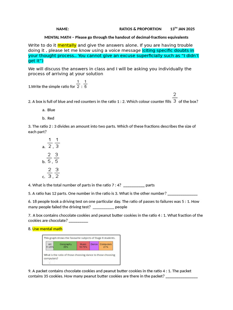 Ratios & Direct Proportion | PDF