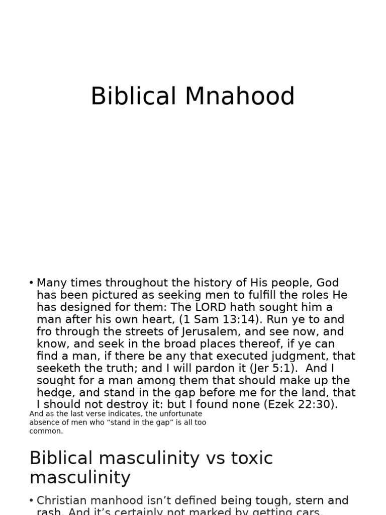 Biblical Manhood PDF Religious Belief And Doctrine Christian