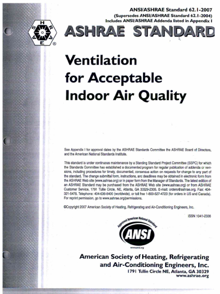 Ashrae Standard 62.1 2007 | PDF