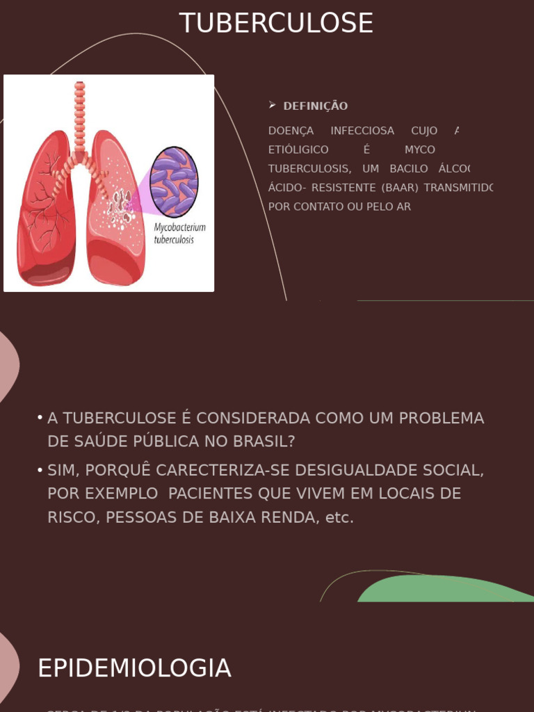 Tuberculose: Definição, Epidemiologia e Tratamento | PDF | HIV/AIDS ...