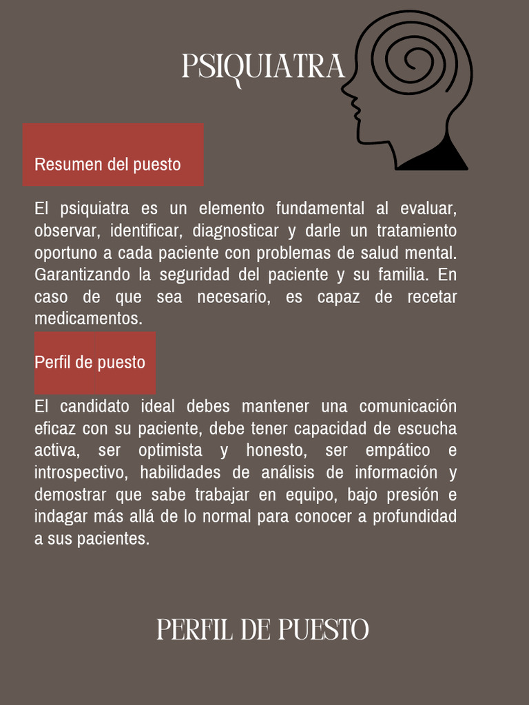 Perfil y funciones de un psiquiatra | PDF
