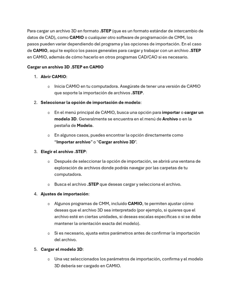 Cómo cargar archivos .STEP en CAMIO | PDF | Archivo de computadora ...
