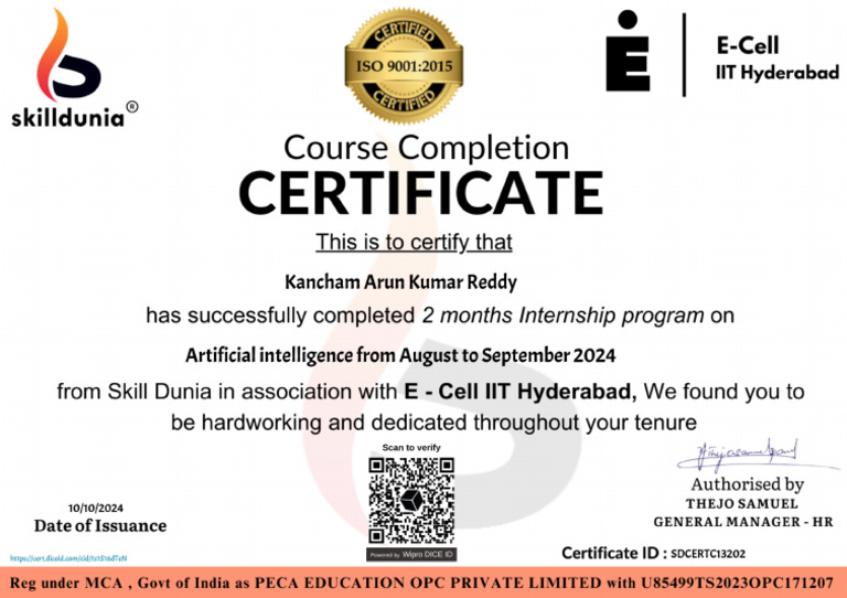 Skill Dunia Certificate Pdf