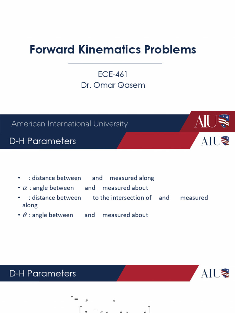 Forward Kinematics Examples and Solutions | PDF | Mechanics | Motion ...