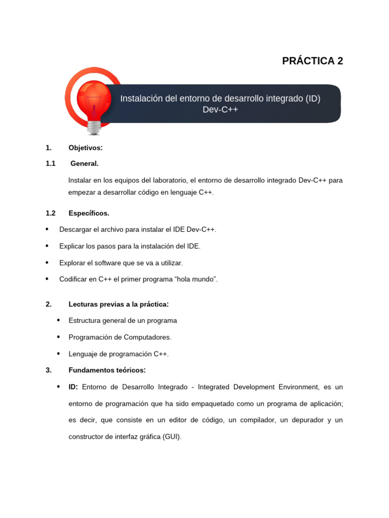 Instalación y Uso de Dev-C++ | PDF | Entorno de desarrollo integrado ...