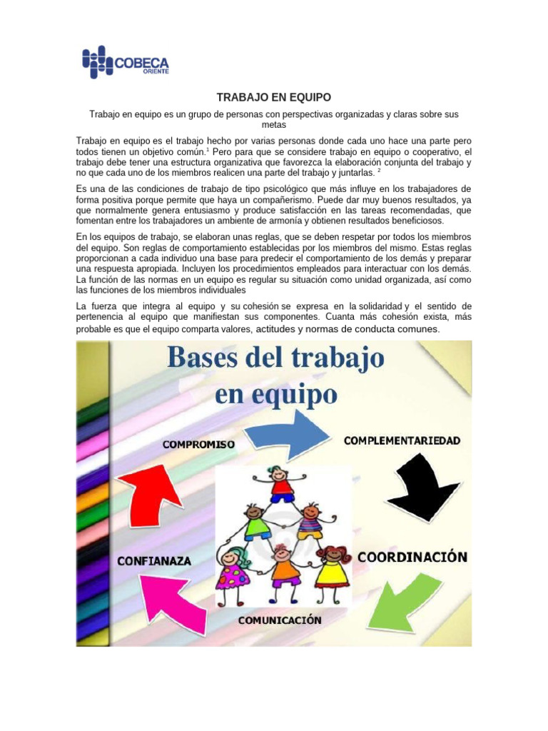 Importancia del Trabajo en Equipo | PDF