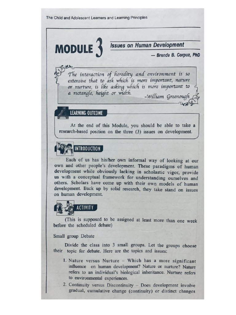 Module 3 Child And Adolescent Learners Pdf