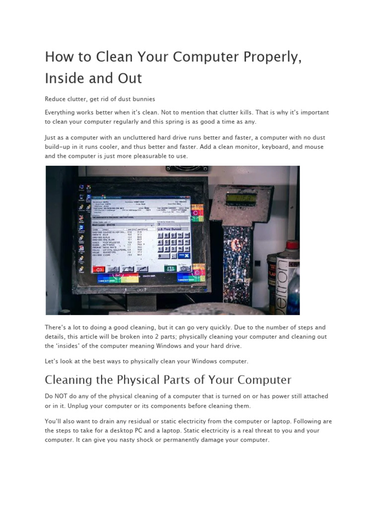 Essential Steps to Clean Your Computer | PDF | Computer Keyboard | Laptop