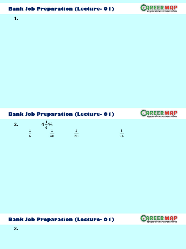 Bank Job Preparation: Percentage MCQs | PDF | Percentage | Consumption ...