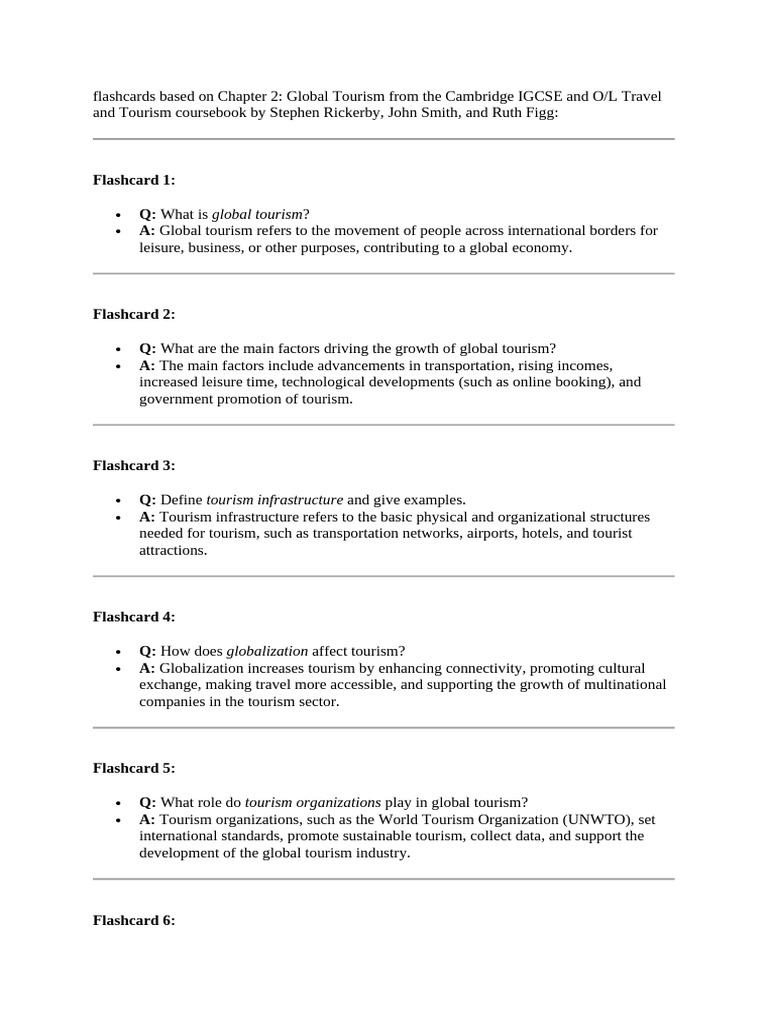 Chapter 2 flashcards | PDF | Tourism | Economic Growth