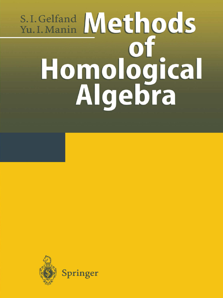 Gelfand & Manin: Homological Algebra Methods | PDF | Algebraic Topology ...