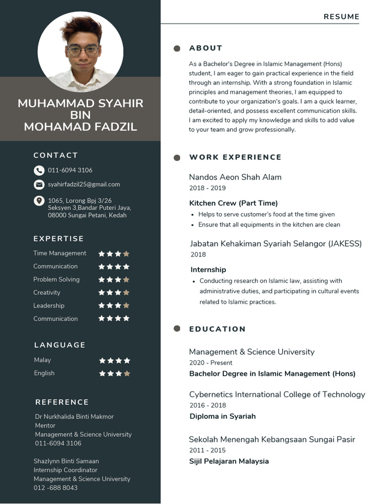 Muhammad Syahir Bin Mohamad Fadzil Cl+resume | PDF | Malaysia