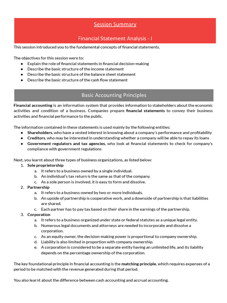 Understanding Financial Statements Basics | PDF | Equity (Finance ...