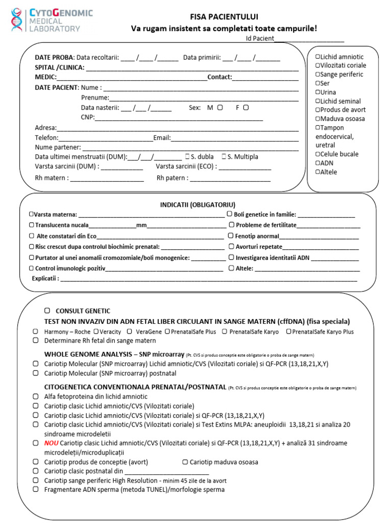 Fisa Pacientului 16.10.2019 | PDF