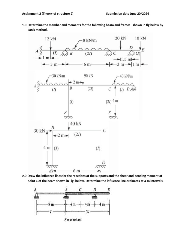 Beam Analysis and Influence Lines Guide | PDF